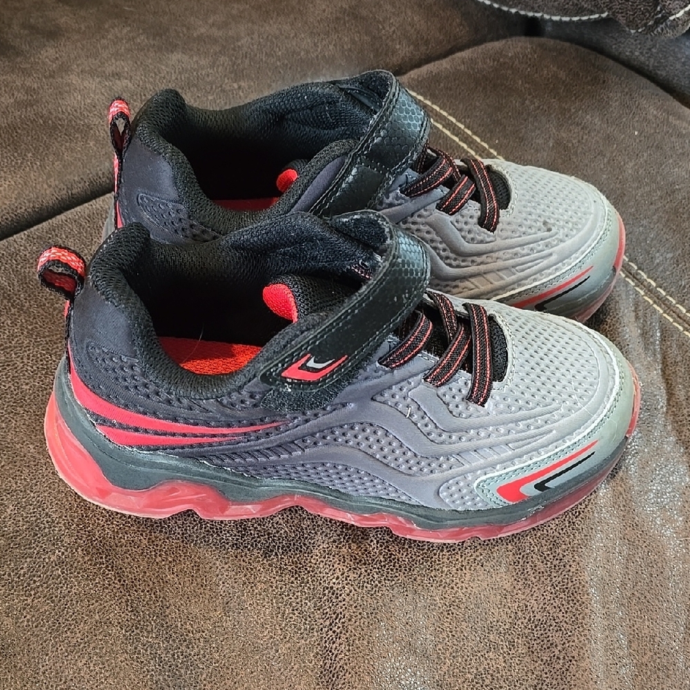 Kids' Light Up Black and Red Athletic Shoes